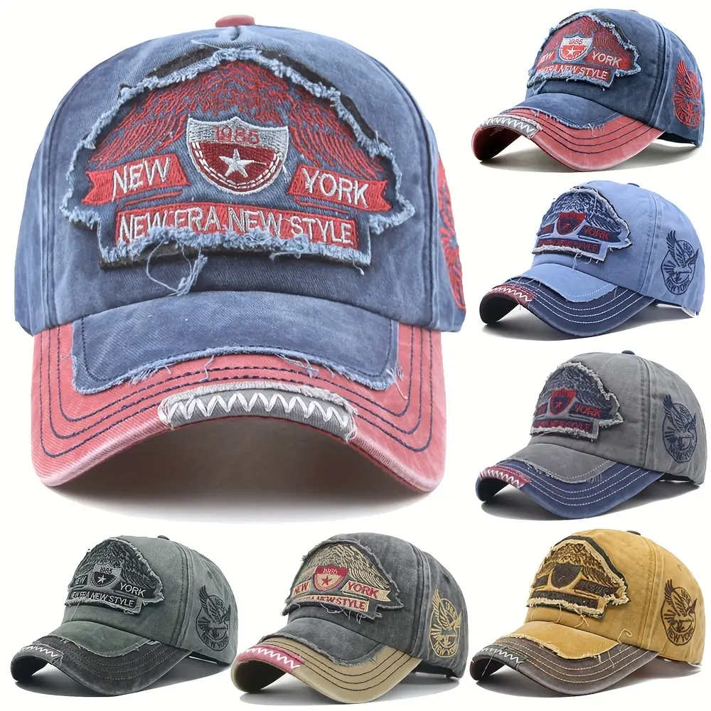 Vintage 1985 New York Style Cotton Baseball Cap - Snapback with Patches, Lightweight, Hand-Washable, Multiple Color Options