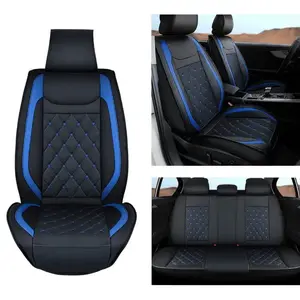 Nilight Kia Civic Corolla Hyundai Honda Camry CRV RAV4 Fusion 5 Seat Covers (Full Set, Black-Blue) Car Seat Protectors Car Seat Decorative, Car Seat Cover, Waterproof