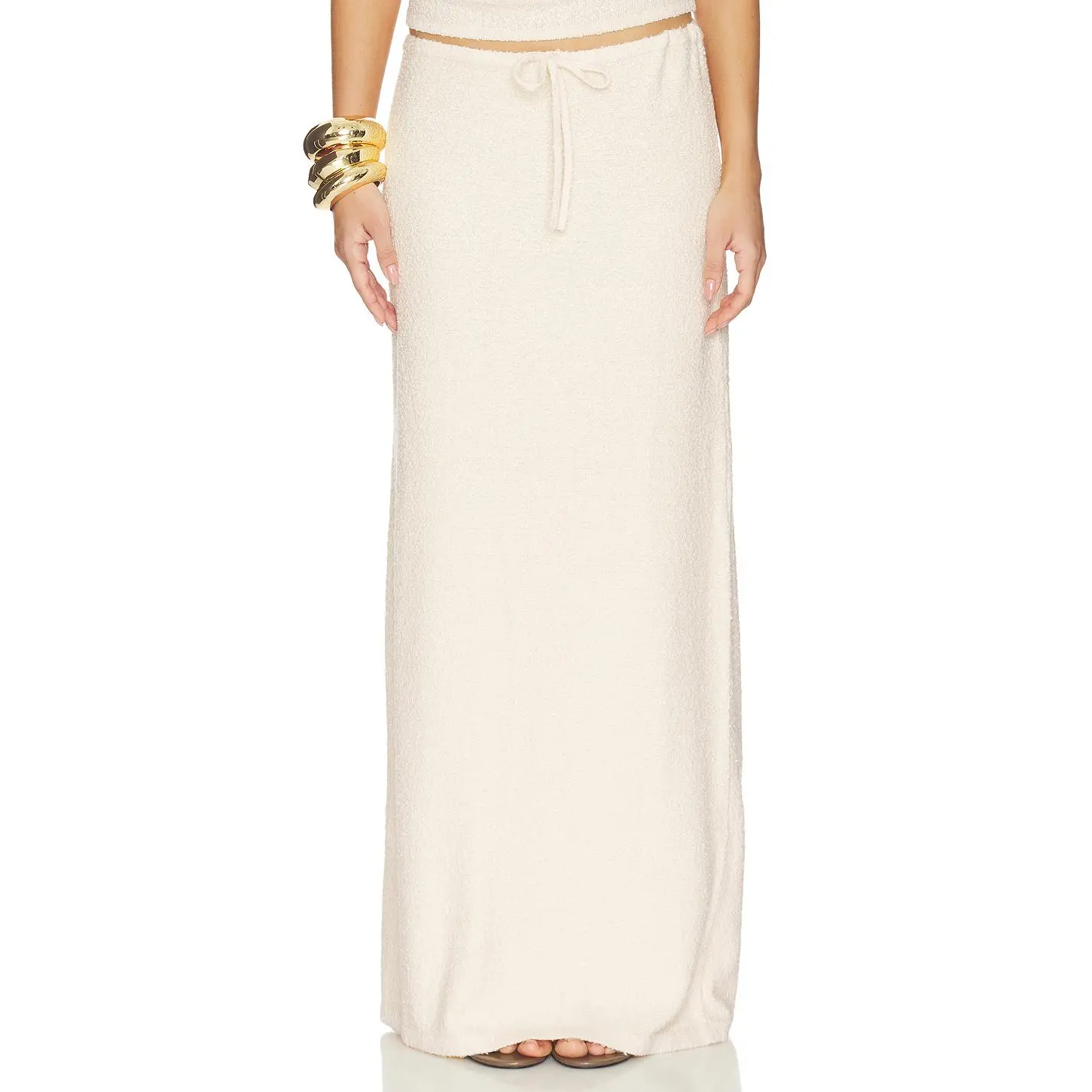 SRG Tamilore Textured Knit Skirt in Cream