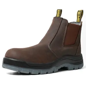 Men's Soft / Steel Toe Slip on Waterproof Slip Resistant Anti-puncture Work Boots