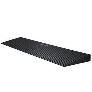 VEVOR 1.2" Rise Cuttable Threshold Ramp for Sweeping Robot, 35.4" Wide Natural Rubber Wheelchair Ramp, Non-Slip Solid Rubber Ramp with Double-Sided Tape for Doorways, Driveways, Bathroom, Smooth Tile