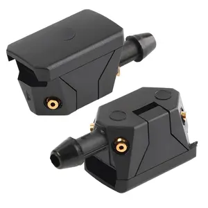 2PCS Universal Front Windshield Washer Nozzles, 4-Way Spray Wiper Arm Sprayer Jets Replacement, Efficient Cleaning Squirter for Car Truck SUV, Easy Install Auto Accessory