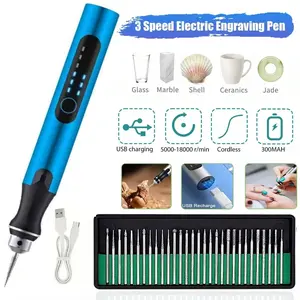 Cordless Electric Engraving Pen 30 Bits Rotary Tool for Metal Wood Glass Jewelry Stone Resin DIY Engraver