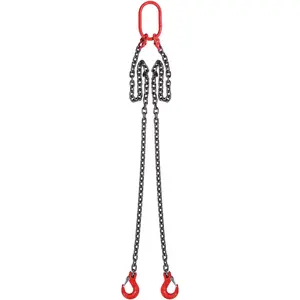 VEVOR Chain Sling, TikTokShopBlackFriday, 5/16 inch x 5 ft Lifting Chains with Hooks, G80 Engine Chain Hoist Lifts, 6600 lbs/3 Ton Capacity Lifting Sling Chains for Engine Hoist, Engine Lift Chain with 2 Leg Grab Hooks