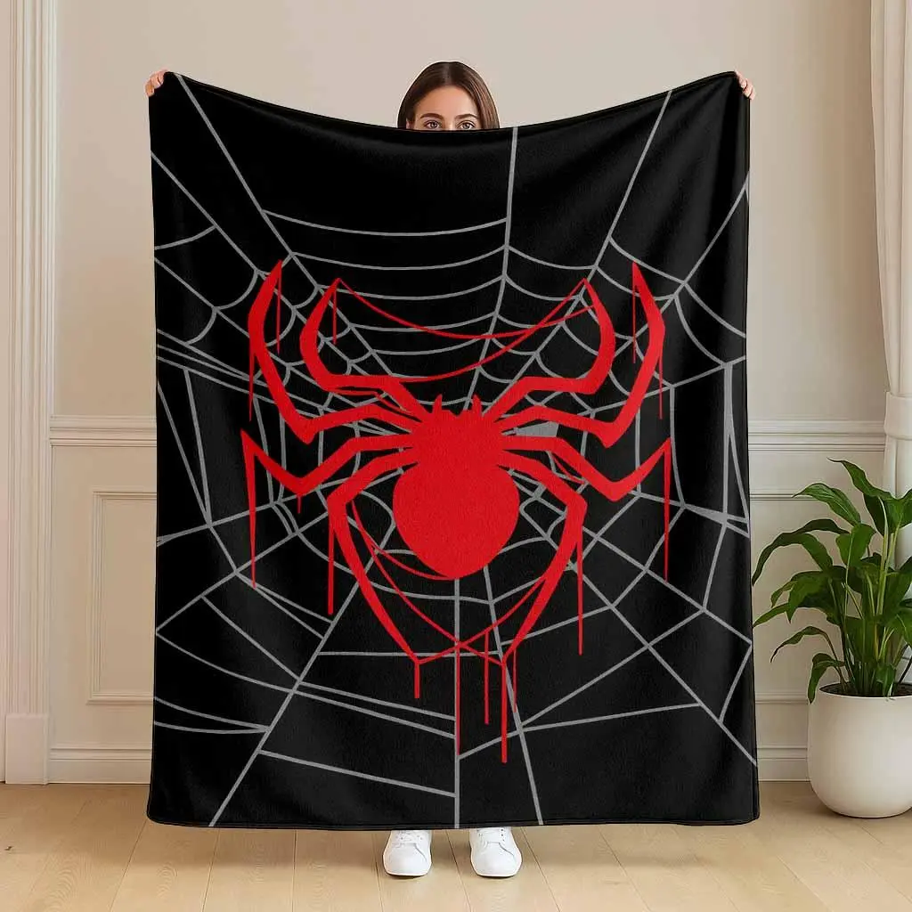 Spider Web Flannel Blanket, Arachnid Graphic Print, UltraSoft, Lightweight, Warm and Cozy, Perfect for Home Decor, Bedroom, Living Room, Sofa, Travel, Camping, Halloween, Valentine's Day Gift, Housewarming Present, Birthday Celebration, Anniversary. tikto