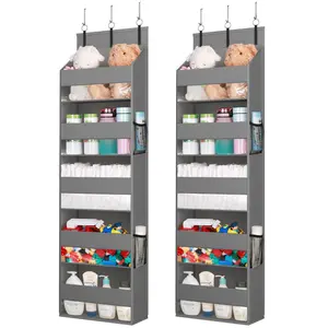 Lifewit Over the Door Organizer with Clear Window and Mesh Pockets, 5 Shelves, Anti-Tilt