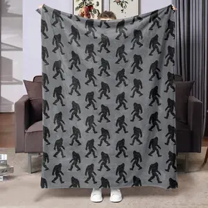 Mystery Bigfoot Dark Flannel Throw Blanket, Soft Skin-Friendly Touch, Warm Home Decor, Perfect Gift for Bigfoot Enthusiasts