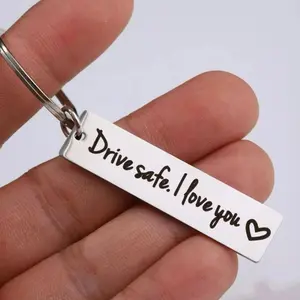 Drive Safe Lettering Car Keychain, Stainless Steel Car Keychain, Car Interior Decoration Accessories for Men & Women