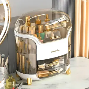 Multi Grid Large Capacity Cosmetic Storage Box with Drawer Makeup Organizer  Dustproof Skincare Storage Divided Multi functional Jewelry Skincare Storage Rack for Lipstick Makeup Brush for Home Bedroom Vanity Dresser Table Valentine's Day gift