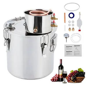 【GARVEE】3 Gallon (12L) Alcohol Still with Copper Tube and Display Thermometer - Home Brew Kit for DIY Whiskey, Wine, Brandy, Essential Oil Distillation