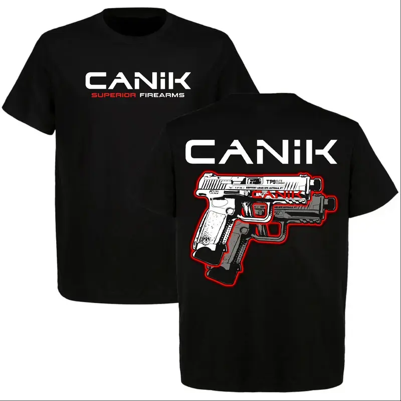Men's Round Neck Short-Sleeve Casual Menswear T-Shirt - Canik Sport Shooter Graphic, Tactical Style for Gun Enthusiasts, Full Size & Full Color Options, Shortsleeve, Top