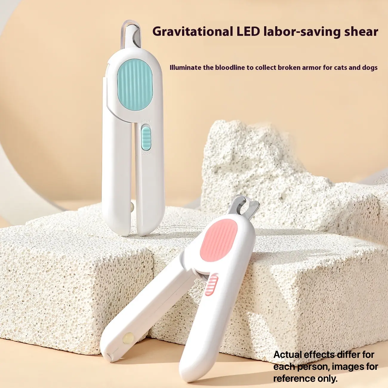 Abs-Steel Pet LED Cat Nail Clipper, LED Lighting, Easy Clipping, Universal Size, Labor-Saving Design