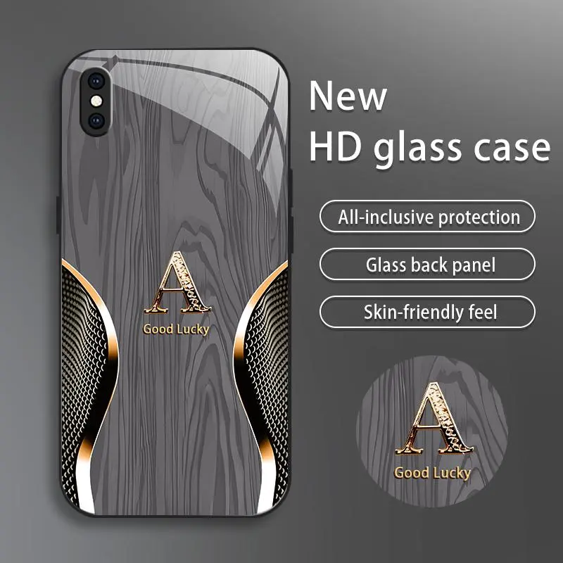 Premium Brand-New iPhone Xs Max Smartphone Case - Handheld Cellphone Protection Cover, Drop-Proof, Fingerprint-Resistant, Sophisticated Minimalist Design, 26 English Letter Options, Model YM99, Casing