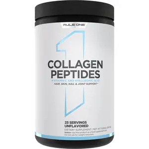 Rule1 Collagen Peptides - Unflavored Collagen Powder with Vitamin C & hyaluronic Acid - Hair, Skin, Nails & Joint Support Supplement (25 Servings)