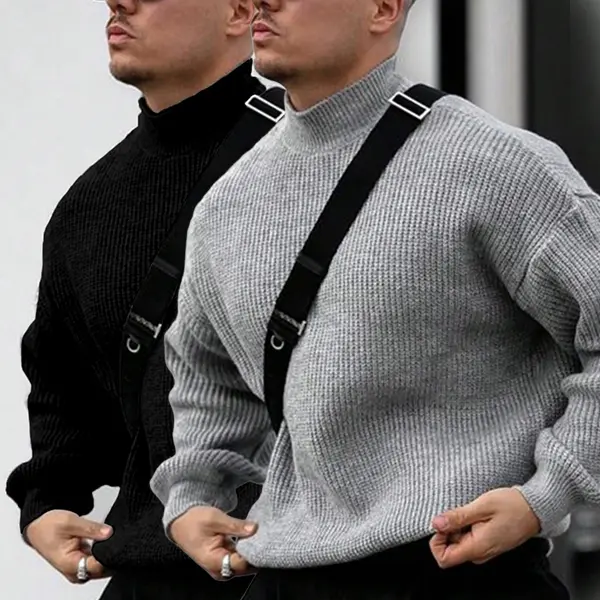 Men's long-sleeved winter coat with a stand-up collar