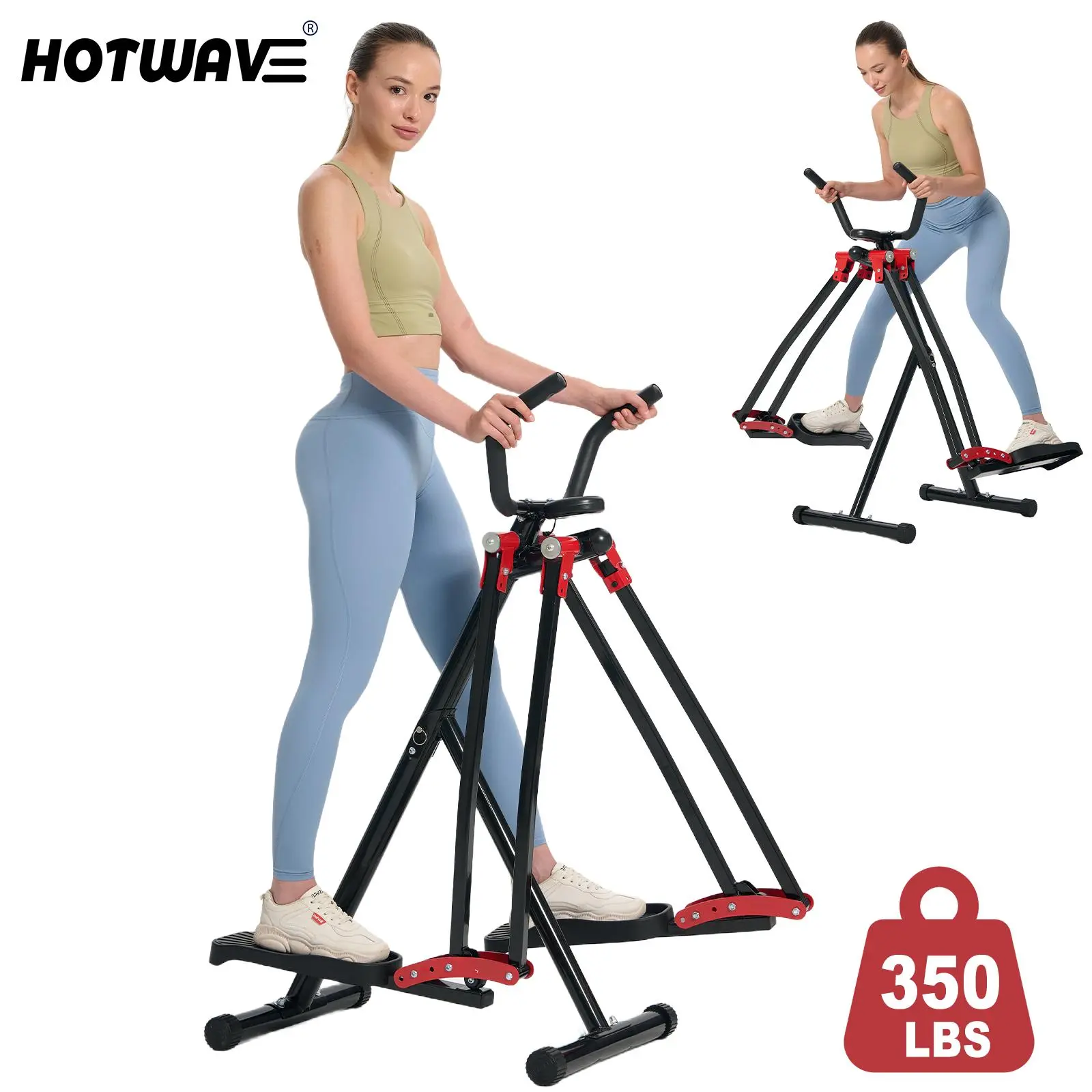 Live HOTWAVE Home SpaceWalker: Portable, Unisex Aerobic Fitness Equipment. Foldable and lightweight, designed specifically to target the glutes, legs, and abs; constructed from carbon steel with non-slip rubber pads Summervibes summerwins