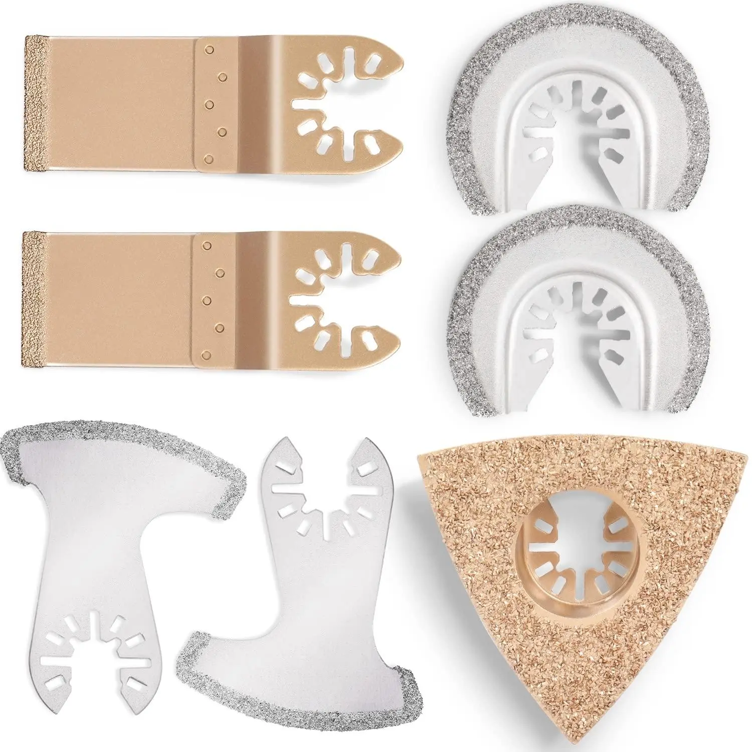 Oscillating Tool Blade Set, Universal Titanium Multi Tool Blades for Cutting Wood Plastic and Hard Material, Oscillating Saw Blades Fit Replaceable Blades