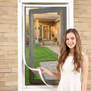 White Window Screen Mesh, Invisible Breathable Insect Protection, Hook & Loop Easy Install, No-Drill Removable Screen for Home