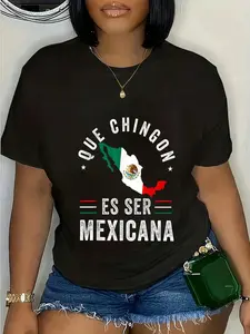 100%25 Cotton Mexican Pride Flag Mexicano Mexico Chingon Mujer Women Slang T-Shirt
