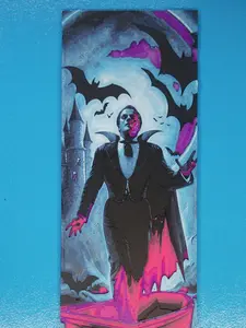 Neon Dracula Bookmark - 3D Printed - Hueforge - Great Gift for Book Lovers and Horror Fans