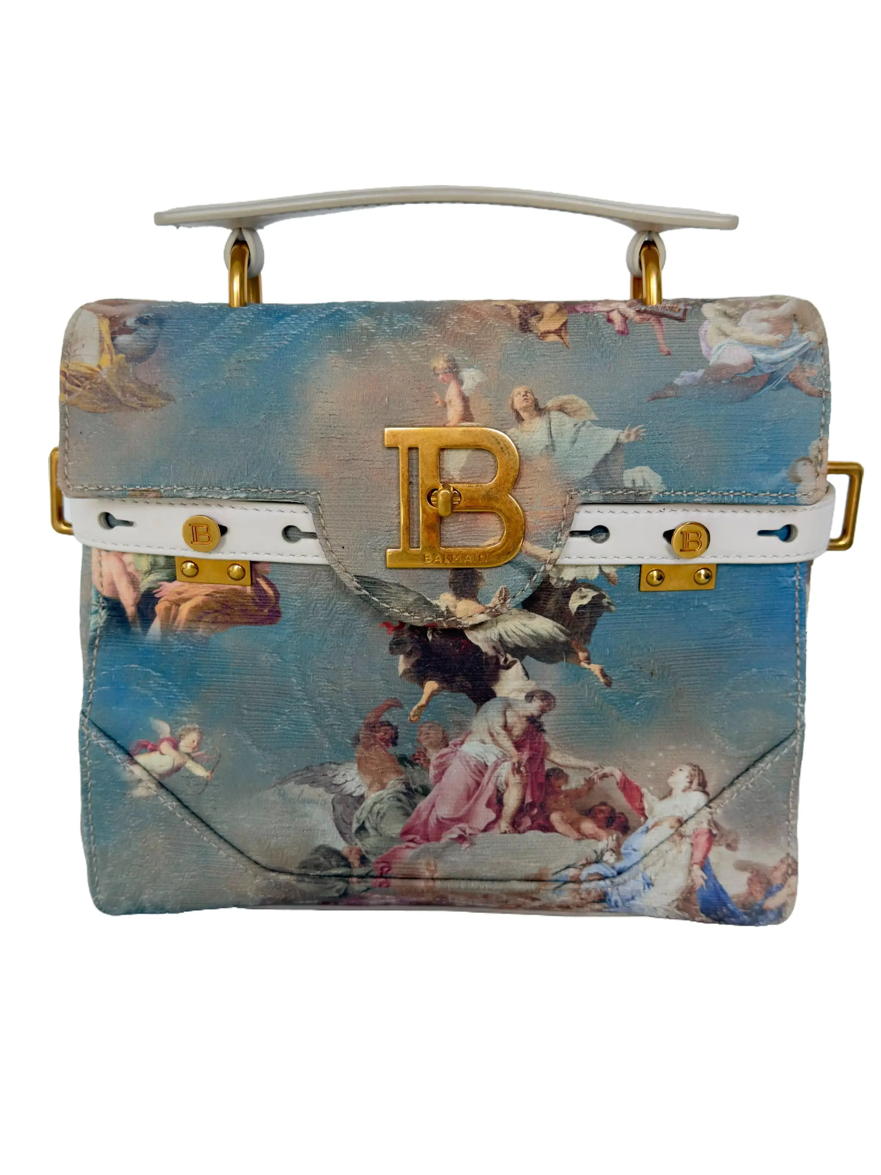 Pre-owned Balmain Canvas Shoulder Bags B Buzz 23 Sky Print Canvas