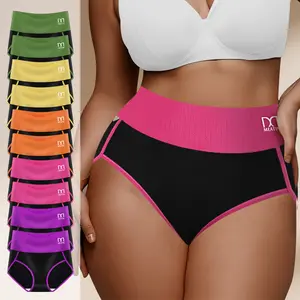 QUASTI 10PCS High Waisted Cotton Briefs For Girls, High Elasticity Underwear Lifted Buttocks & Abdomen Skin Friendly & Breathable Underwear Fashionable & Versatile Back To School Gifts For Girls SpringStatements
