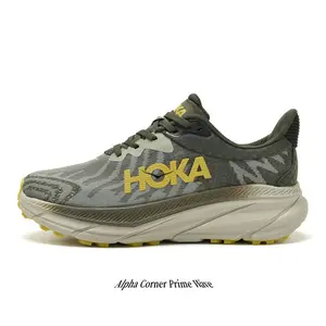 Olive Green & Yellow Trail Running Shoes – Breathable Mesh Outdoor Sneakers with Thick Cushioned Sole for Men & Women, Lightweight Shock-Absorbing Hiking Trainers for Mountain, Road & Daily Wear