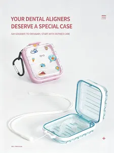 Portable Mini Invisible Braces Case, Compact Lightweight Breathable Orthodontic Retainer Box, Small Tooth Correction Organizer, Fake Teeth Storage Container
