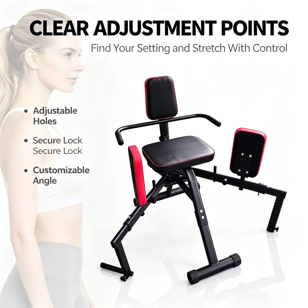 Hip Abductor & Adductor Machine for Home Gym, Glute & Thigh Workout Equipment, Adjustable Resistance Booty Builder, Compact Leg Exercise Equipment for Women & Men