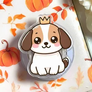 Puppy with Crown MagSafe Phone Grip – Kawaii Dog Princess Magnetic Pop Socket & Kickstand – Cute Gift for Her