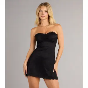 Sultry Sweet Lace Tie-Back Mini Dress