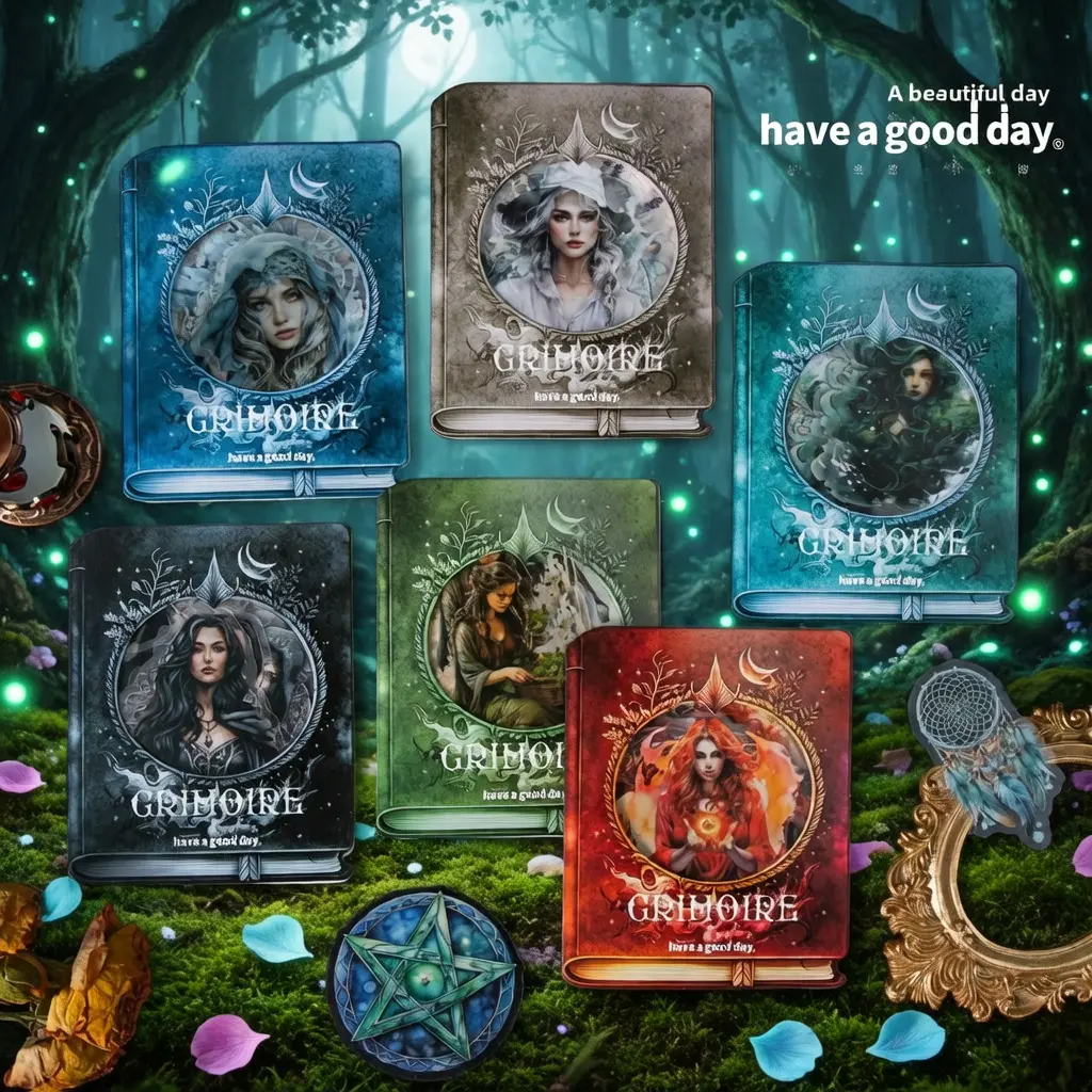 Magic Witch Journal Stickers - 40 Sheets, 6 Designs, DIY Decorative Stickers for Scrapbooking (Magical Book Series Themed)