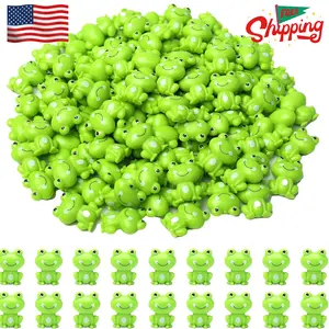 100 Pack Mini Green Plastic Frogs