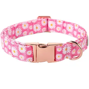 Pet Dog Collar for Spring and Summer Cotton with Safety Metal Buckle Adjustable Puppy Collar for Small Medium Large Dogs Pet Supplies Personalized