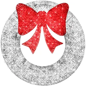 Best Choice Products 48in Pre-Lit Outdoor Christmas Wreath, LED Metal Holiday Décor w/ 140 Lights, Bow