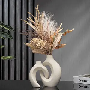 Artistic Vase Decoration, Modern INS Style, Light Luxury & Advanced Abstract Ornament for Entrance, Living Room and Bedroom Vase Decorative Vase Ceramic Crackled Vase