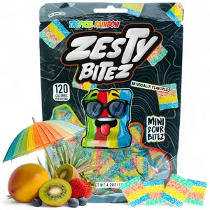 Zesty Bitez Tropical Rainbow Candy 1 Pack Mini Sour Bites