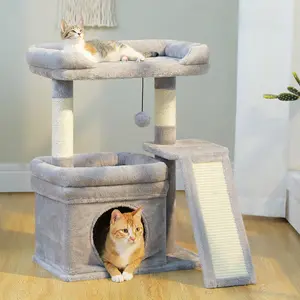 Cat tree tower Small Cat Tree for Indoor Cat Tower with Sisal Scratching Post and Pad Wide Top Perch Large Cat Condo Cat Scratchers Cat Toys cattree cat stuff cat products  vs 03 cat  villa