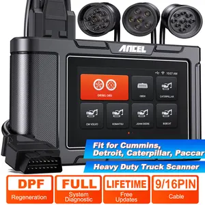 ANCEL HD3400 Heavy Duty Truck Scanner with DPF Regen for Cummins Detroit Caterpillar Paccar, 2 in 1 Diesel Truck & Car All System Diagnostic Tools OBD2 Scanner Code Reader