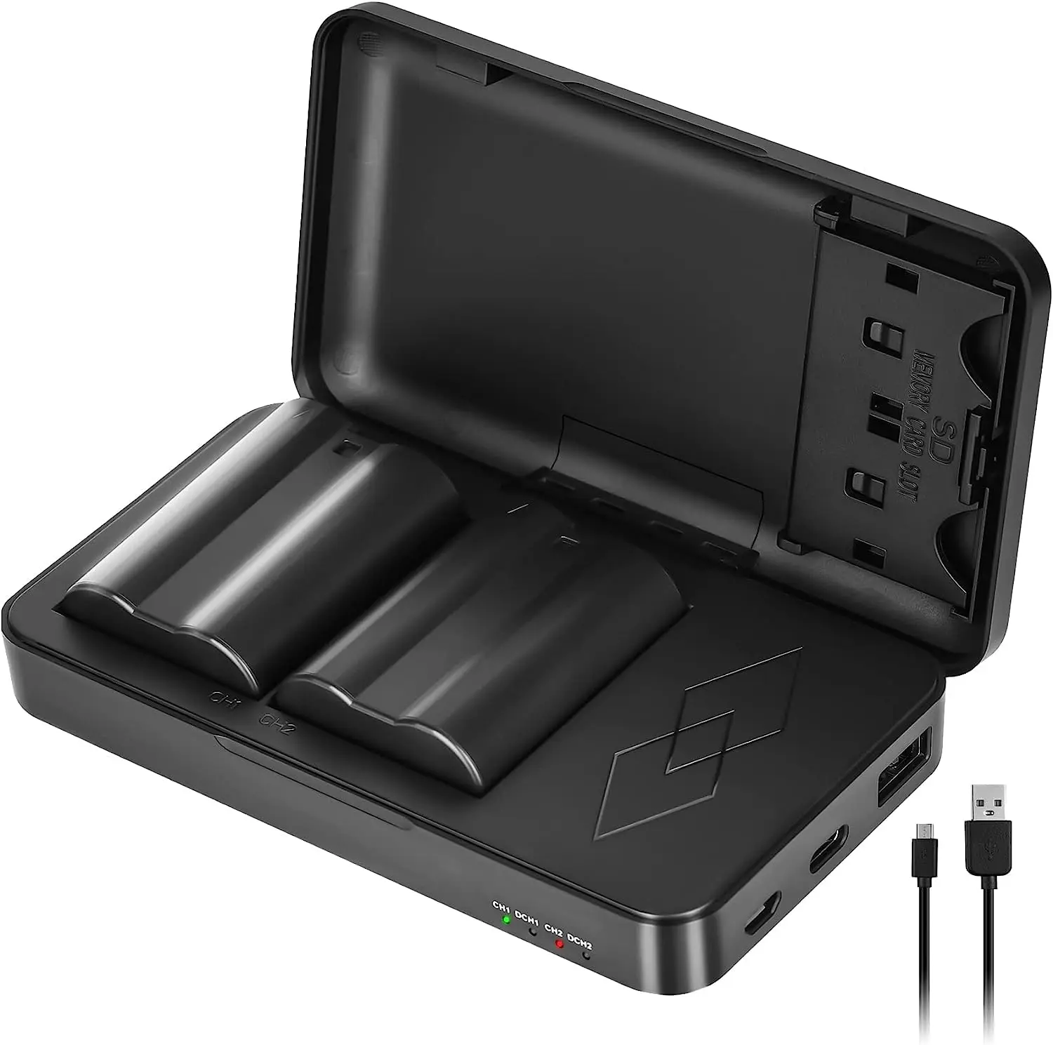 JYJZPB Camera Accessories - 2 Pack Rechargeable High Capacity EN-EL15B/EN-EL15C Batteries with 2+Charger Box Power Bank for Nikon D7500,D750,Z6,Z6 ii,Z7,Z7ii,Z8,D500,D600,D610,D810,D800,D800E,D7100,D850,D7000,D7200 Cameras