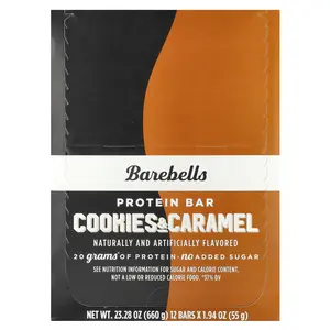 Barebells Protein Bar, Cookies & Caramel, 12 Bars, 1.94 oz (55 g) Each