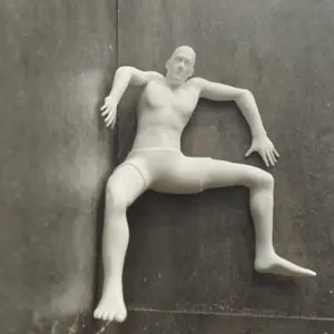 Wall Decor Statue, 3D Sculpture, Abstract Figure Sculpture, Lightweight Install, Traceless Hanging, Diverse Poses, Handcrafted Vintage Finish, Metal Texture