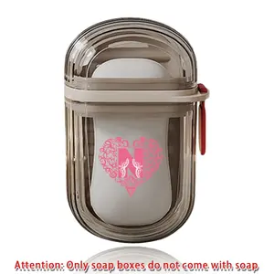Travel Detachable Soap Organizer, Sealed Soap Case Holder with Lid, Tray Container, Portable Reusable Soap Box, Compact Bath Accessory
