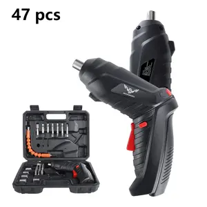 Cordless electric screwdriver set, rechargeable lithium battery, household impact drill+precision screwdriver, multifunctional DIY repair tool, including multiple batch drill bit accessories