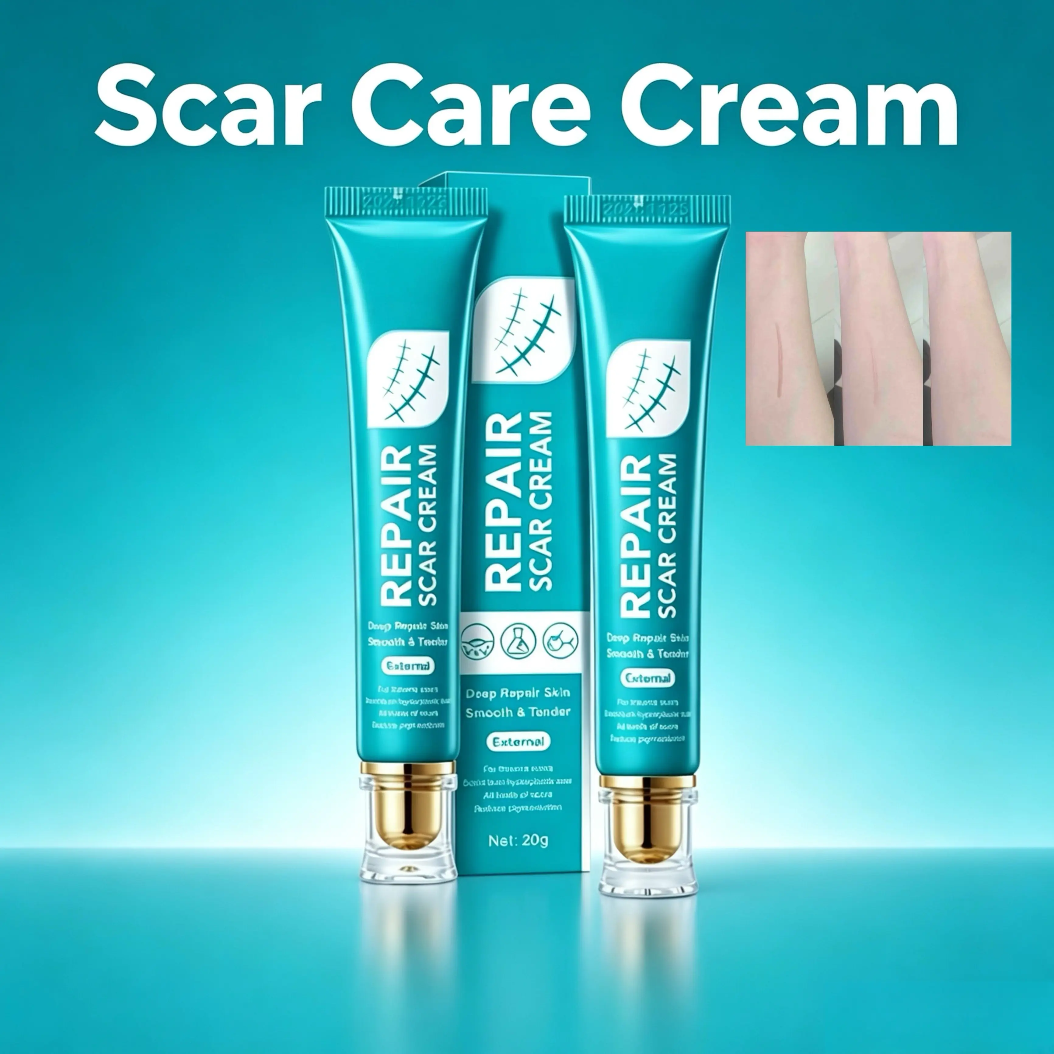 Scar Repair & Moisturizing Cream, ScarRemoval Treatment Cream, Fades Scars WhileHydrates Dry Skin, Lightweight Non-GreasyFormula, Suitable for most common skin types,Hydrating Skincare