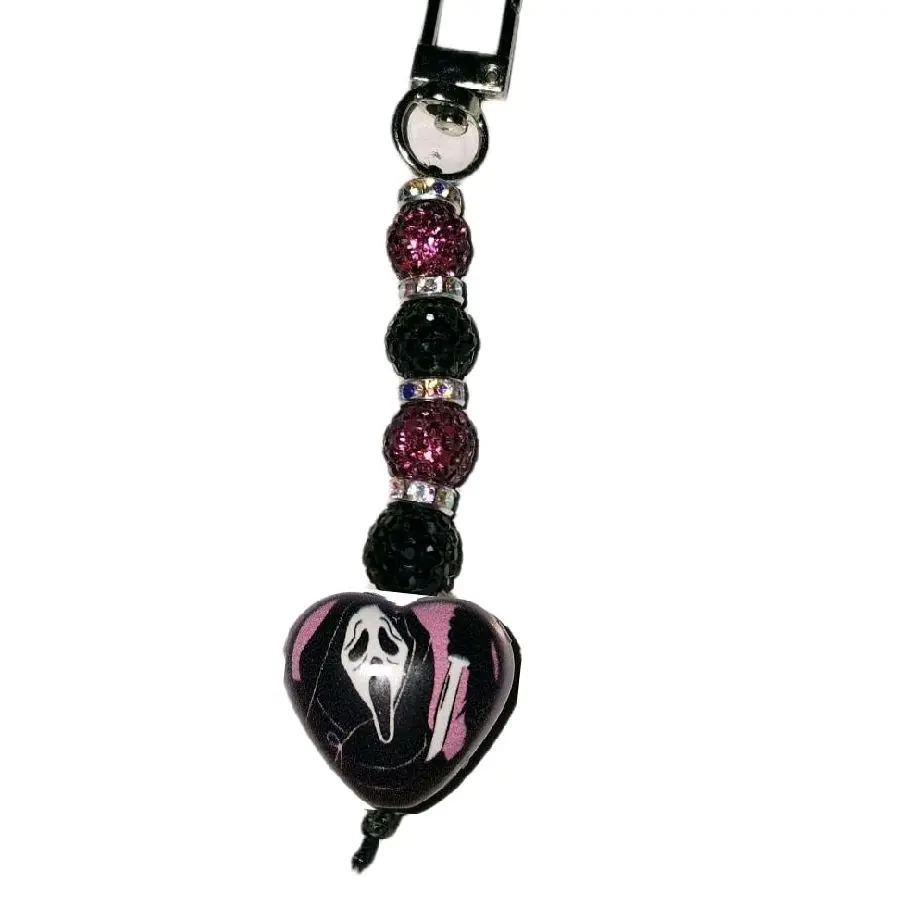 Ghostface Scream Bling Cellphone  Smartphone Charm - Bag Clip - Keychain - Accessory