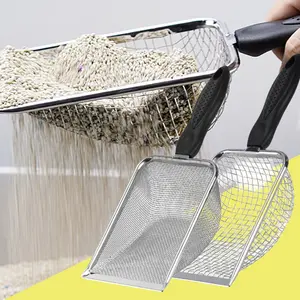 2 Packs Reptile Substrate Scooper, 2mm and 5mm Fine Mesh Cat Litter Shovel, Climbing Pet Excrement Sifter, Stainless Steel Litter Cleaner, Bearded Dragon Metal Rake for Sand Bedding Aquarium party  supplies gift