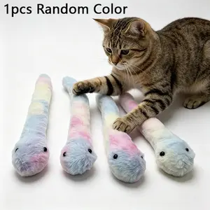 Macaron Gradient Plush Snake Cat Toy, Soft and Cute, Durable Chewable, Ideal for Kittens, Teething Relief, Fun and Engaging Playtime