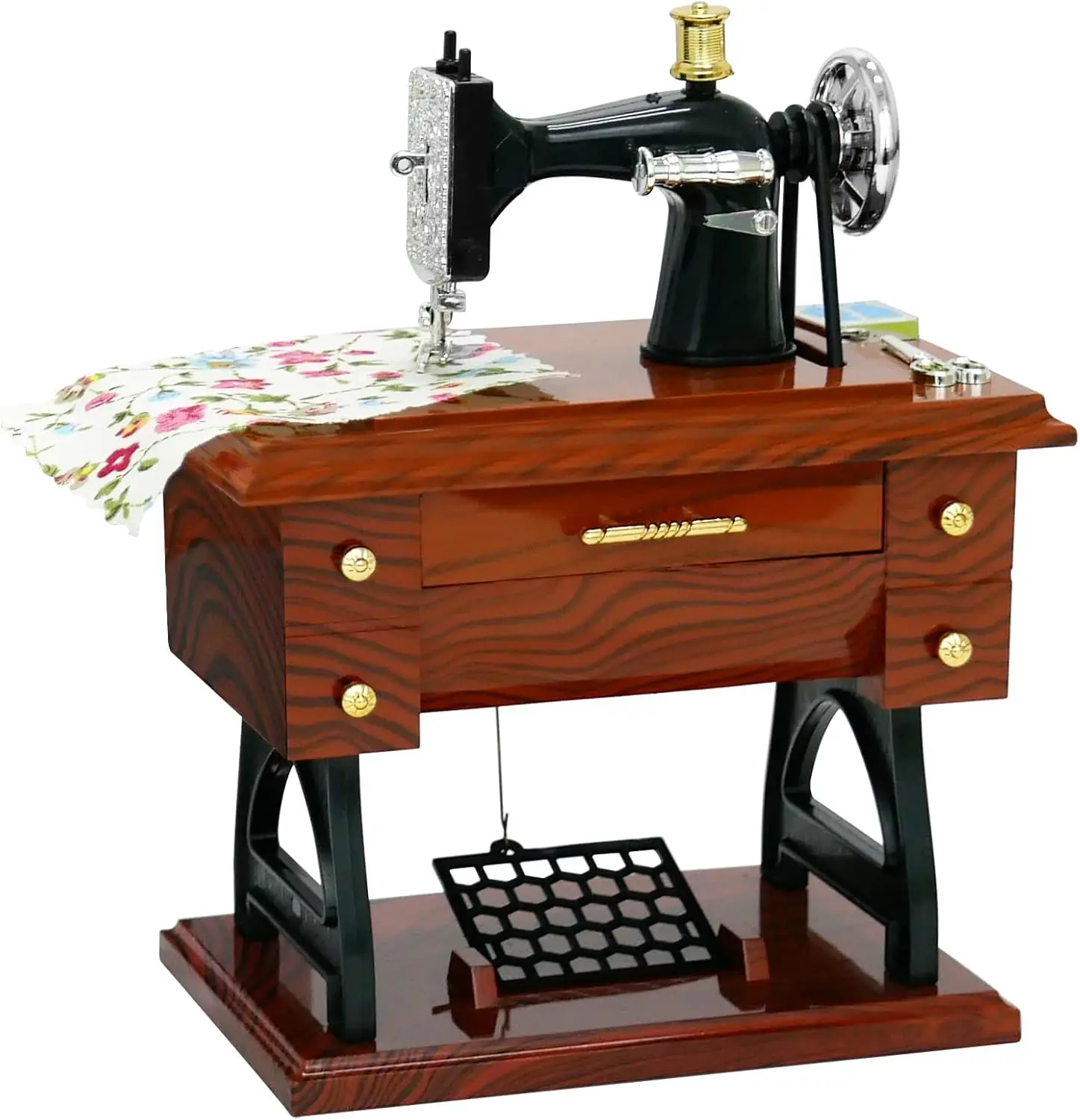 Sewing Machine Mini Music Box, Vintage Sewing Music Box Clockwork Home Crafts Table Desk Decoration Birthday Gift Ornaments