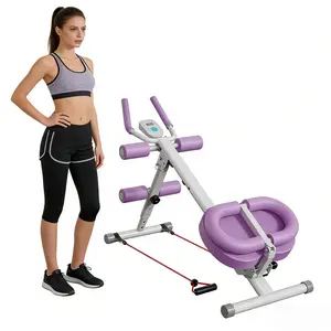Adjustable Foldable Core Workout Machine with LCD Display, Home Fitness Equipment for Abdominal Training